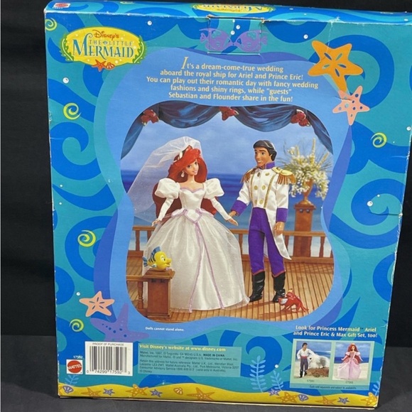 Disney Little Mermaid Wedding Gift Set Ariel Prince Eric Mattel 1997 Sealed box - Picture 5 of 6
